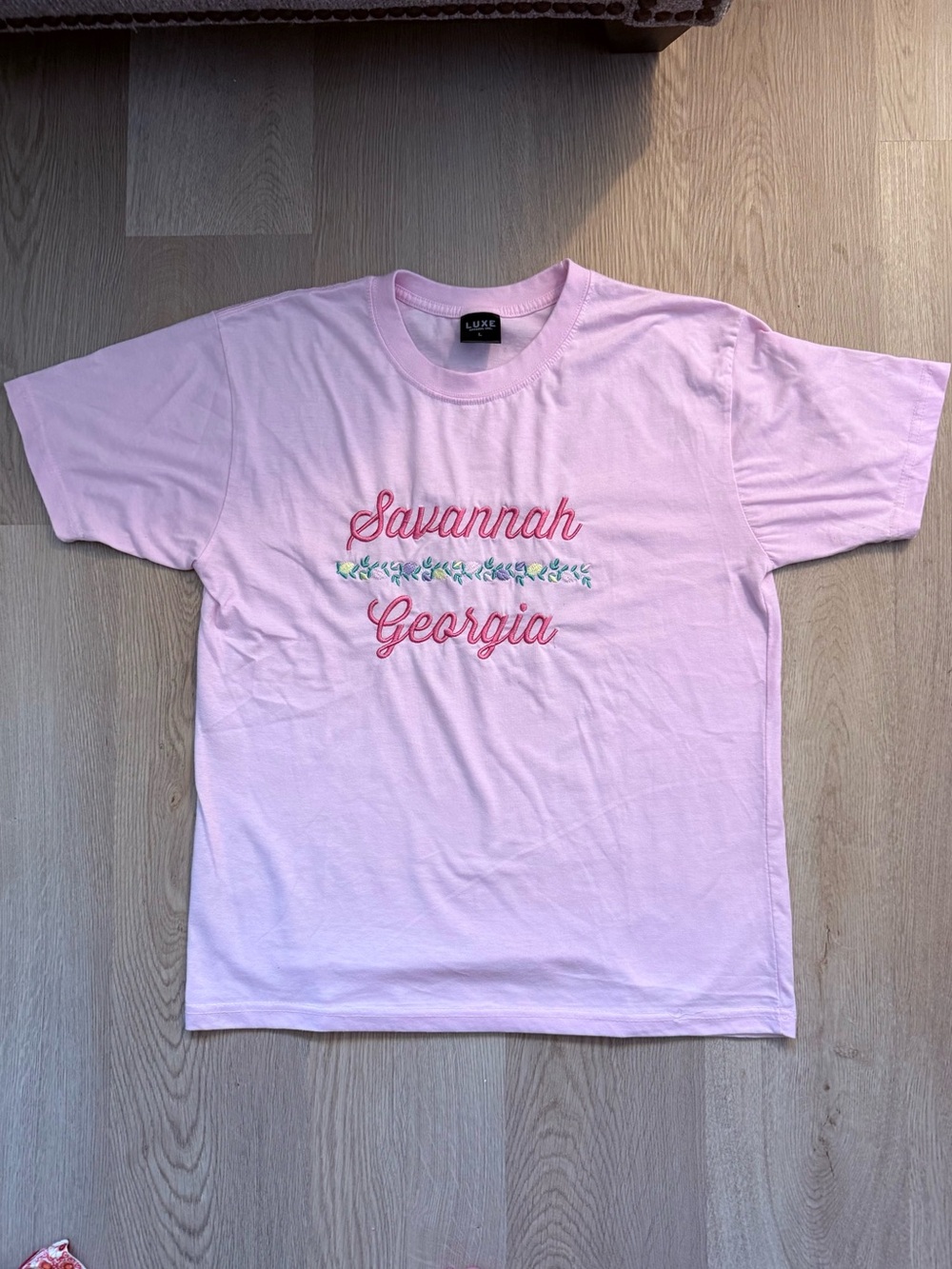 Savannah Georgia Embroidered Floral Tee